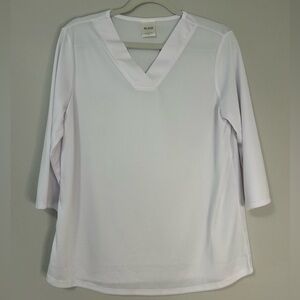 Blair White V-Neck Women's Top, Size M
